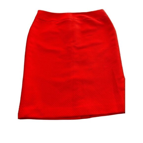 NIPON BOUTIQUE Bright Tangerine color Pencil Skirt Texture size 10 - Picture 1 of 7